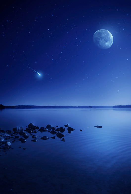Tranquil Lake against Starry Wall Decal Design 3