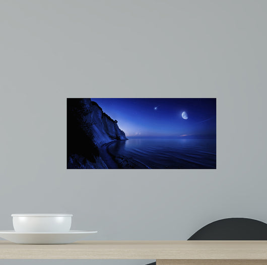 Moon Rising over Tranquil Wall Decal Design 2