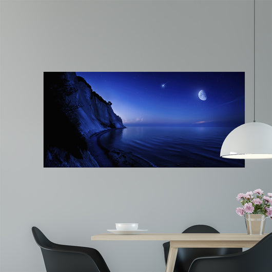 Moon Rising over Tranquil Wall Decal Design 2