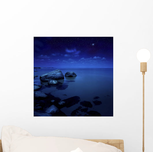 Nighttime Photo Sea and Wall Decal