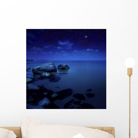 Nighttime Photo Sea and Wall Decal