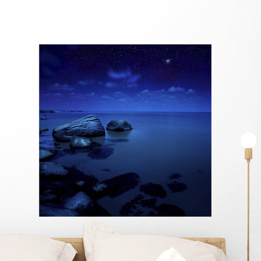 Nighttime Photo Sea and Wall Decal