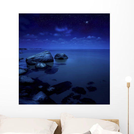 Nighttime Photo Sea and Wall Decal