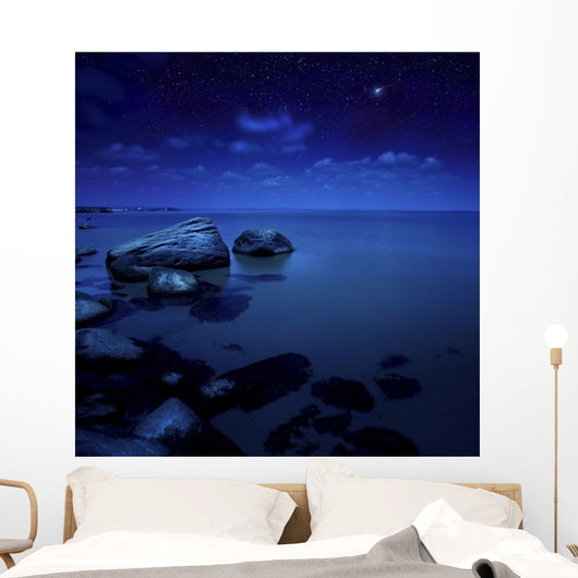 Nighttime Photo Sea and Wall Decal