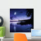 Tranquil Lake against Starry Wall Decal Design 1