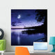 Tranquil Lake against Starry Wall Decal Design 1