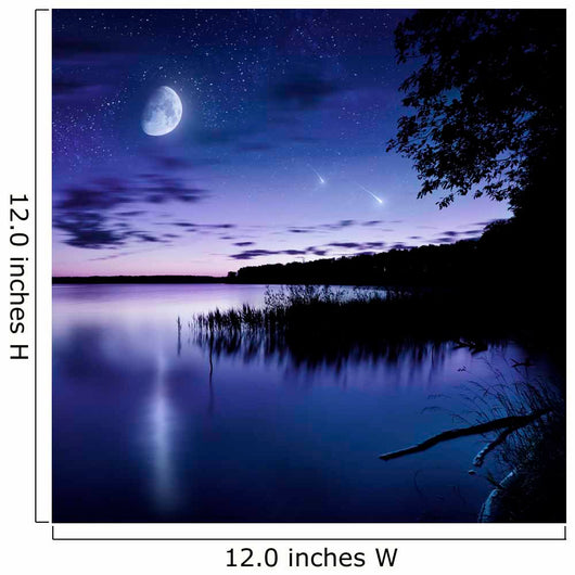 Tranquil Lake against Starry Wall Decal Design 1