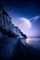 Saturn-like Planet Hovers over Wall Decal