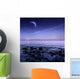 Moon Rising over Rocky Wall Decal