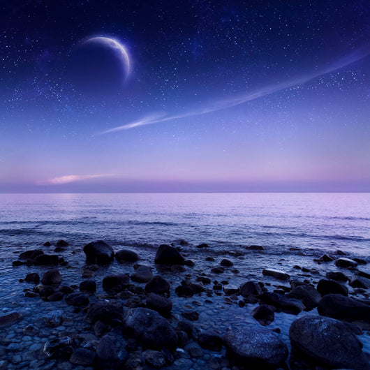 Moon Rising over Rocky Wall Decal