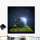 Planet Earth Lying Green Wall Decal