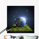 Planet Earth Lying Green Wall Decal