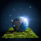 Planet Earth Lying Green Wall Decal