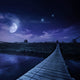 Bridge across River Night Wall Decal