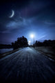 Road Park Night against Wall Decal