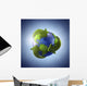 3D Rendering Planet Earth Wall Decal Design 3