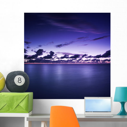 Tranquil Ocean Night against Wall Decal Design 1