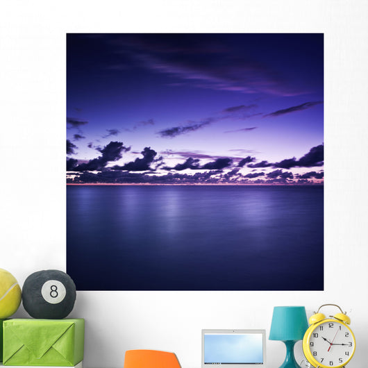 Tranquil Ocean Night against Wall Decal Design 1
