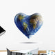 Heart-shaped Planet Earth White Wall Decal