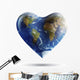 Heart-shaped Planet Earth White Wall Decal