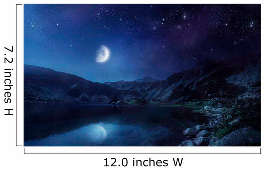 Lake and Mountains Night Wall Decal