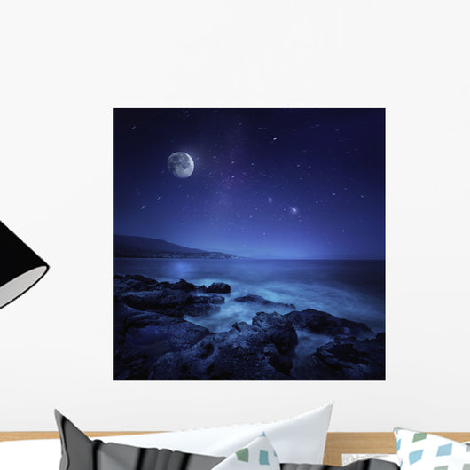 Rocks Seaside against Rising Wall Decal