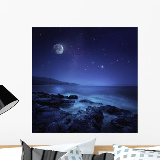 Rocks Seaside against Rising Wall Decal