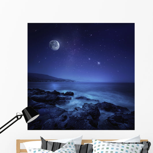 Rocks Seaside against Rising Wall Decal