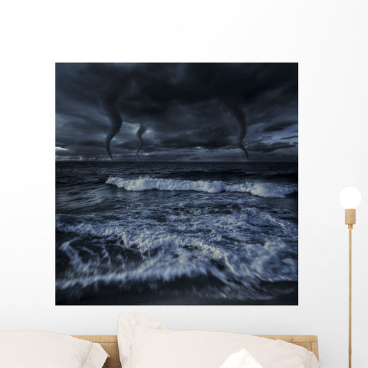 Tornados Rough Sea against Wall Decal