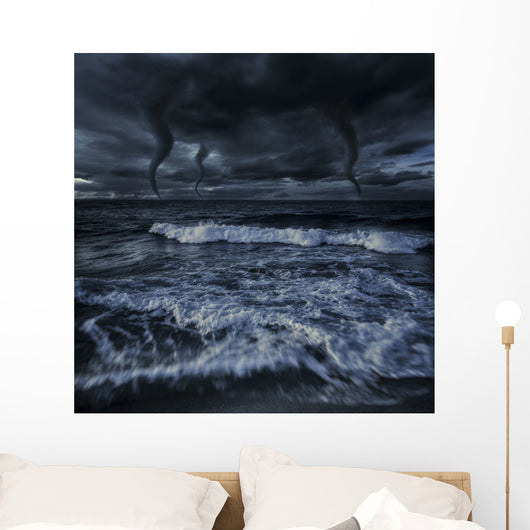 Tornados Rough Sea against Wall Decal