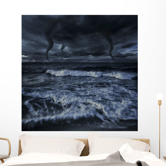 Tornados Rough Sea against Wall Decal