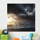 Bright Sunset against Wavy Wall Decal
