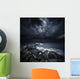 Black Rocks Protruding through Wall Decal Design 2
