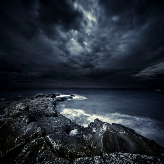 Black Rocks Protruding through Wall Decal Design 2