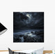Black Rocks Protruding through Wall Decal Design 1