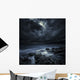 Black Rocks Protruding through Wall Decal Design 1