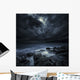 Black Rocks Protruding through Wall Decal Design 1