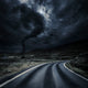 Tornado near Winding Road Wall Decal