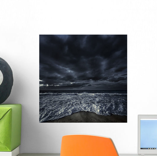 Rough Seaside against Stormy Wall Decal Design 2