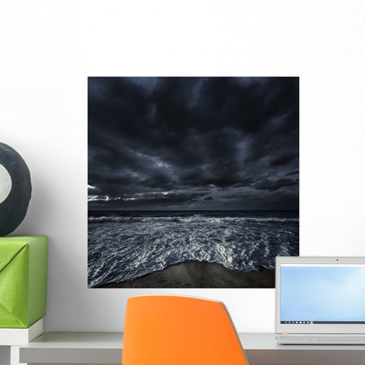 Rough Seaside against Stormy Wall Decal Design 2