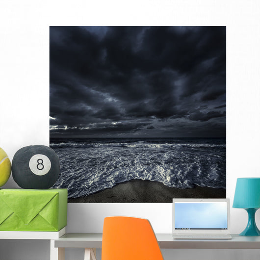 Rough Seaside against Stormy Wall Decal Design 2