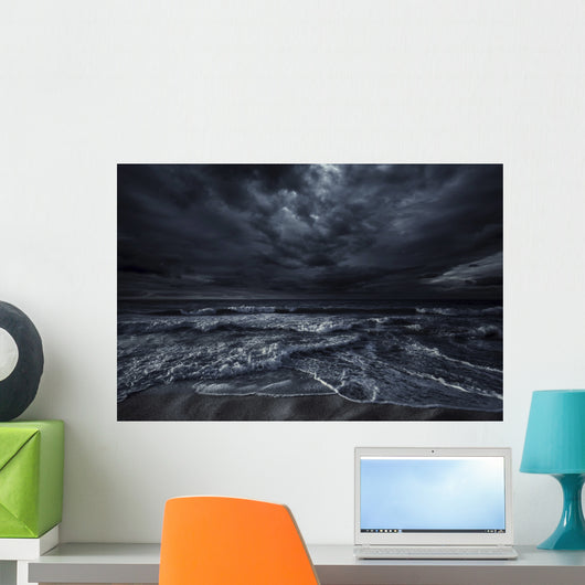 Rough Seaside against Stormy Wall Decal Design 1
