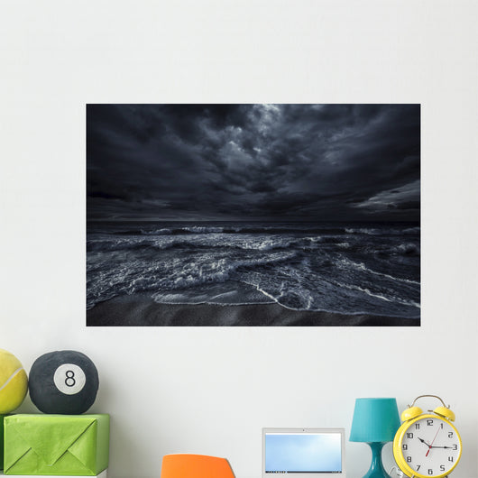 Rough Seaside against Stormy Wall Decal Design 1