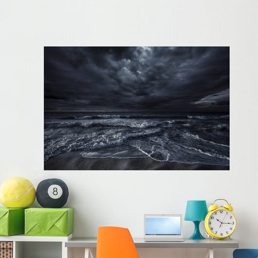 Rough Seaside against Stormy Wall Decal Design 1