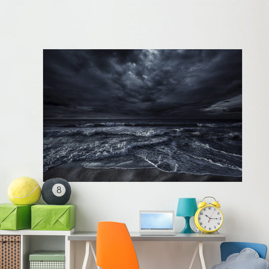 Rough Seaside against Stormy Wall Decal Design 1