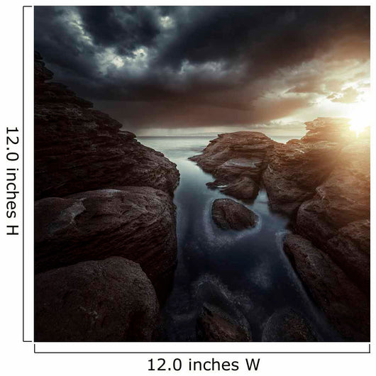 Huge Rocks Shore Sea Wall Decal Design 5