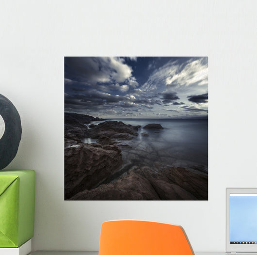 Huge Rocks Shore Sea Wall Decal Design 4