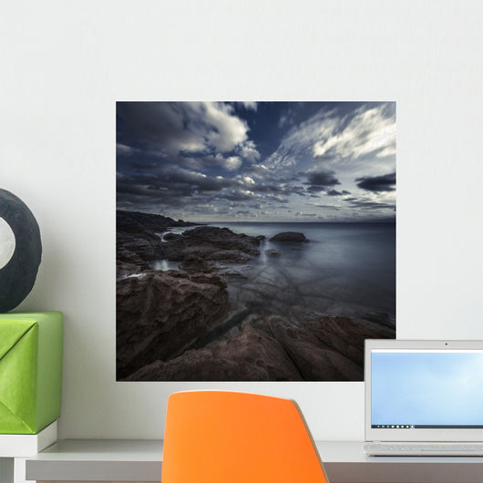 Huge Rocks Shore Sea Wall Decal Design 4