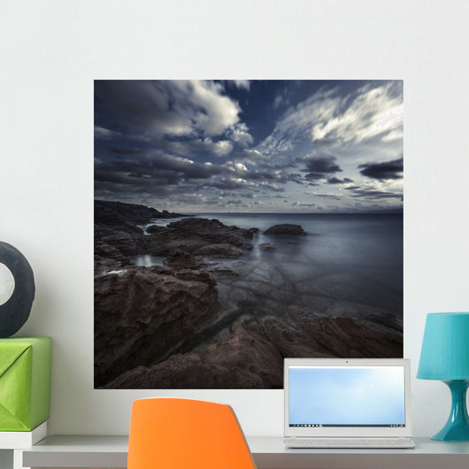 Huge Rocks Shore Sea Wall Decal Design 4