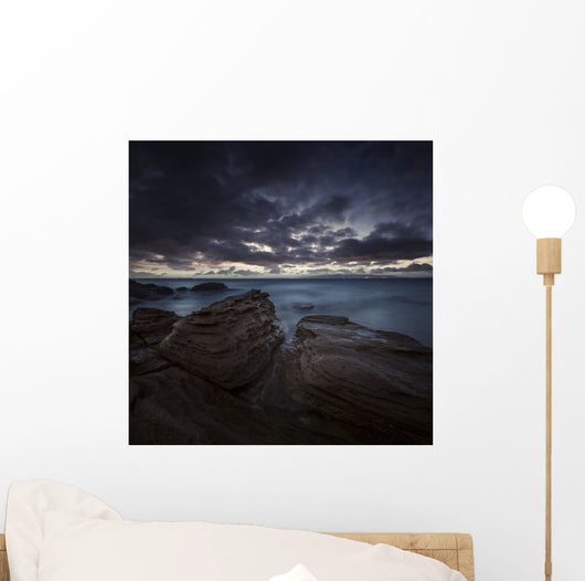 Huge Rocks Shore Sea Wall Decal Design 3
